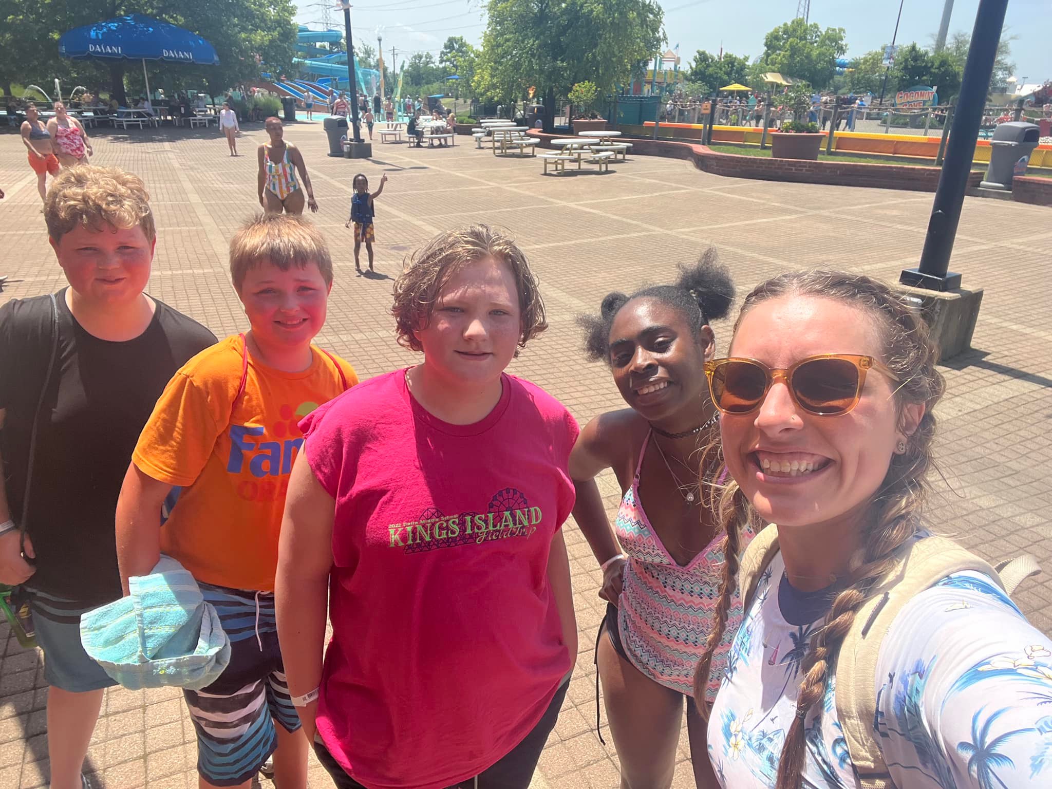 middle school kids at the pool